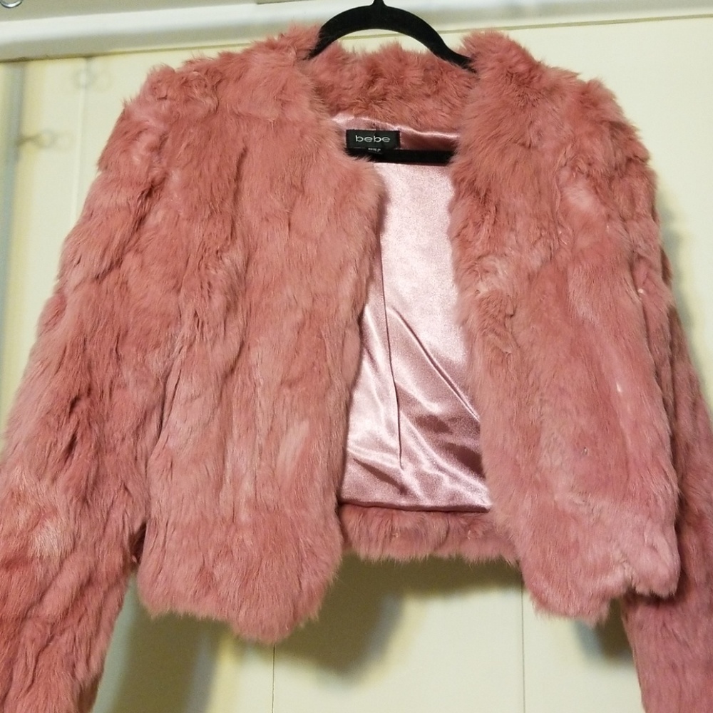 BEBE fury dressy coat
